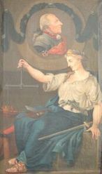 Ölbild "Justitia" des Malers W. Kleine Ölbild "Justitia" des Malers W. Kleine